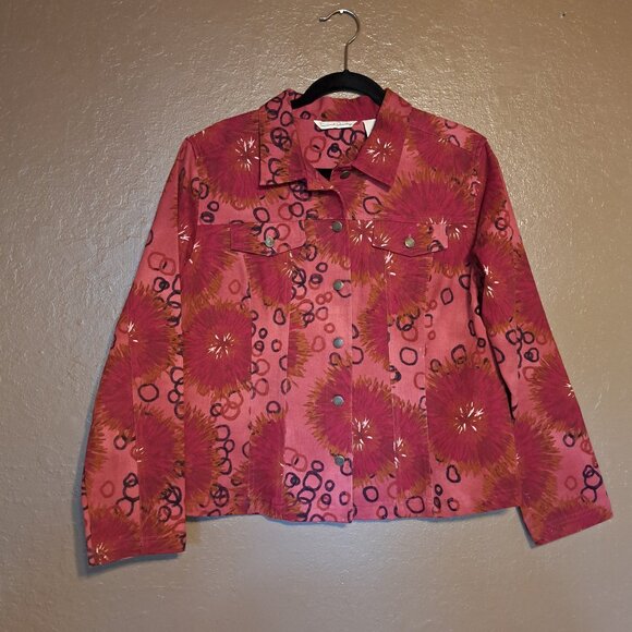 Reddish Patterned Denim French Laundry Jacket Size Large - Picture 1 of 5